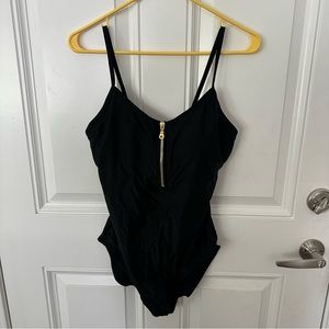 Women’s black one piece bathing suit